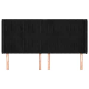 Čelo postele typu ušák černé 183x16x118/128 cm samet - obrázek 3