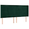 vidaXL voodipeats servadega, tumeroheline, 183x16x118/128 cm, samet