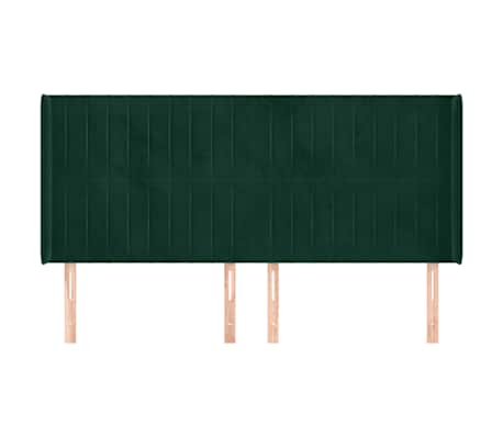 vidaXL Tăblie pat cu aripioare verde &icirc;nchis 183x16x118/128 cm catifea