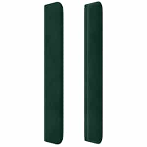 Čelo postele typu ušák tmavě zelená 183x16x118/128 cm samet - obrázek 4