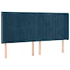 vidaXL voodipeats servadega, tumesinine, 183x16x118/128 cm, samet