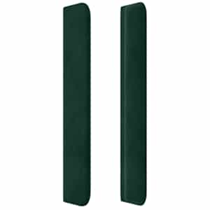 Čelo postele typu ušák tmavě zelená 203x16x118/128 cm samet - obrázek 4