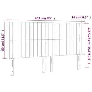 Čelo postele typu ušák tmavě zelená 203x16x118/128 cm samet - obrázek 7