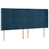 vidaXL voodipeats servadega, tumesinine, 203x16x118/128 cm, samet
