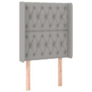 Čelo postele typu ušák světle šedé 83x16x118/128 cm textil - obrázek 2