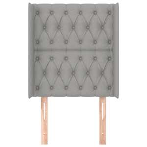 Čelo postele typu ušák světle šedé 83x16x118/128 cm textil - obrázek 3