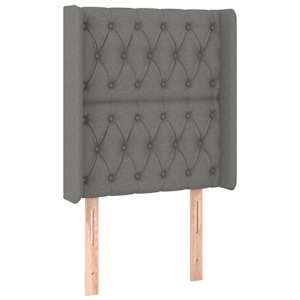 Čelo postele typu ušák tmavě šedé 83x16x118/128 cm textil - obrázek 2