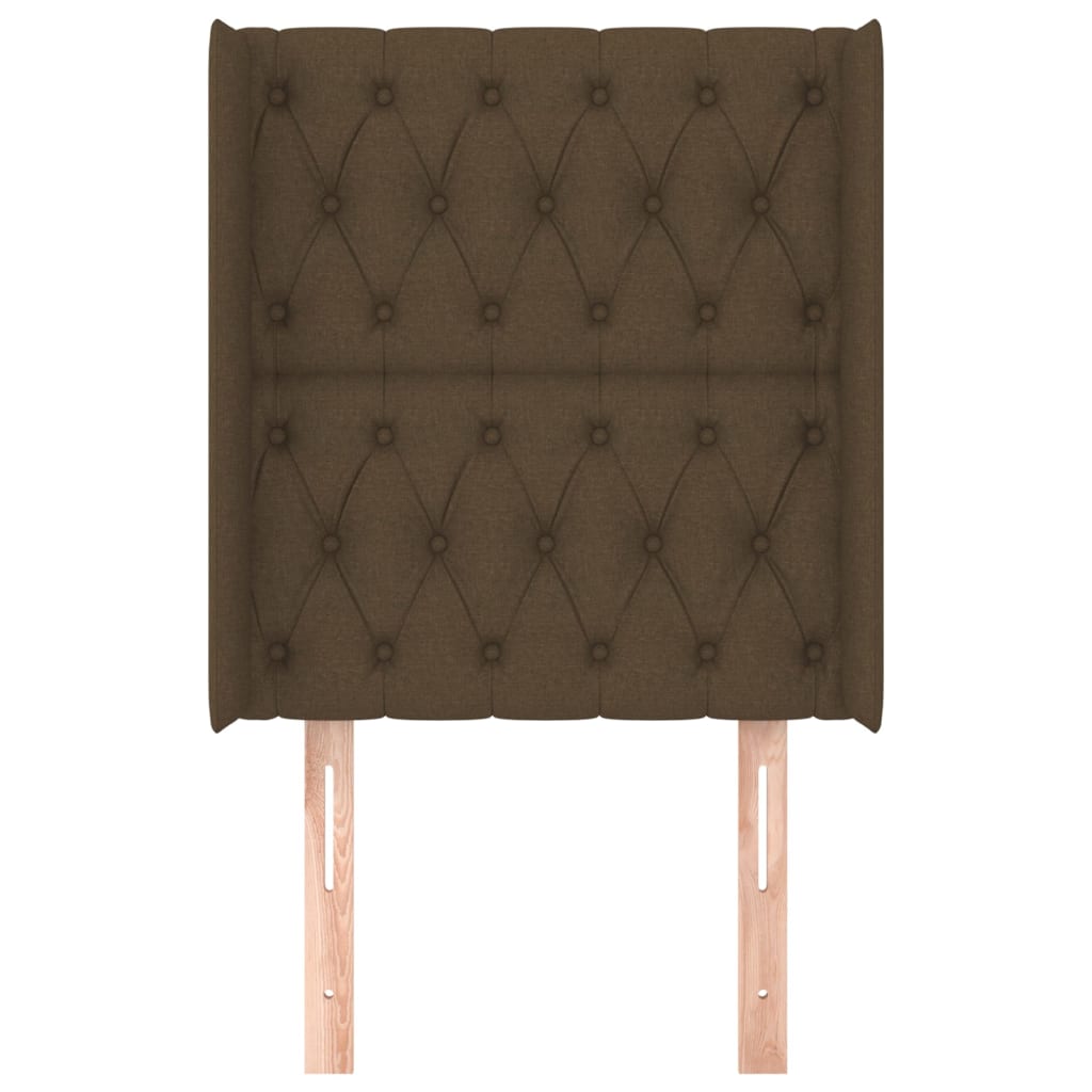 vidaXL Hoofdbord met randen 83x16x118/128 cm stof donkerbruin afbeelding