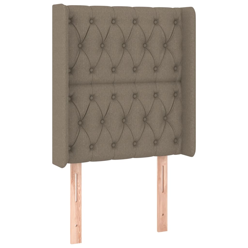 vidaXL Čelo postele typu ušák taupe 83x16x118/128 cm textil