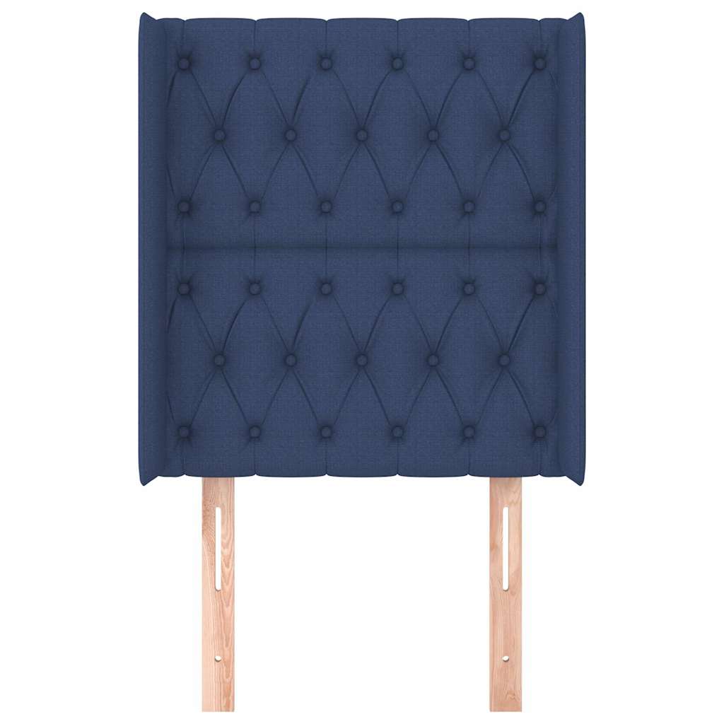 vidaXL Hoofdbord met randen 83x16x118/128 cm stof blauw, foto 2