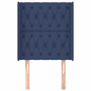 Čelo postele typu ušák modré 83x16x118/128 cm textil - obrázek 3
