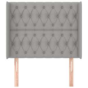 Čelo postele typu ušák světle šedé 93x16x118/128 cm textil - obrázek 3