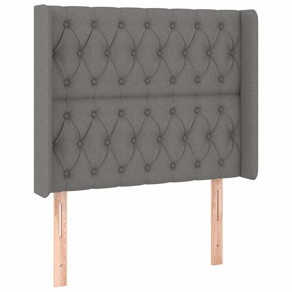 vidaXL Čelo postele typu ušák tmavě šedé 93x16x118/128 cm textil
