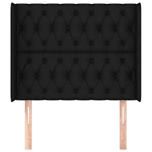 Čelo postele typu ušák černé 93x16x118/128 cm textil - obrázek 3