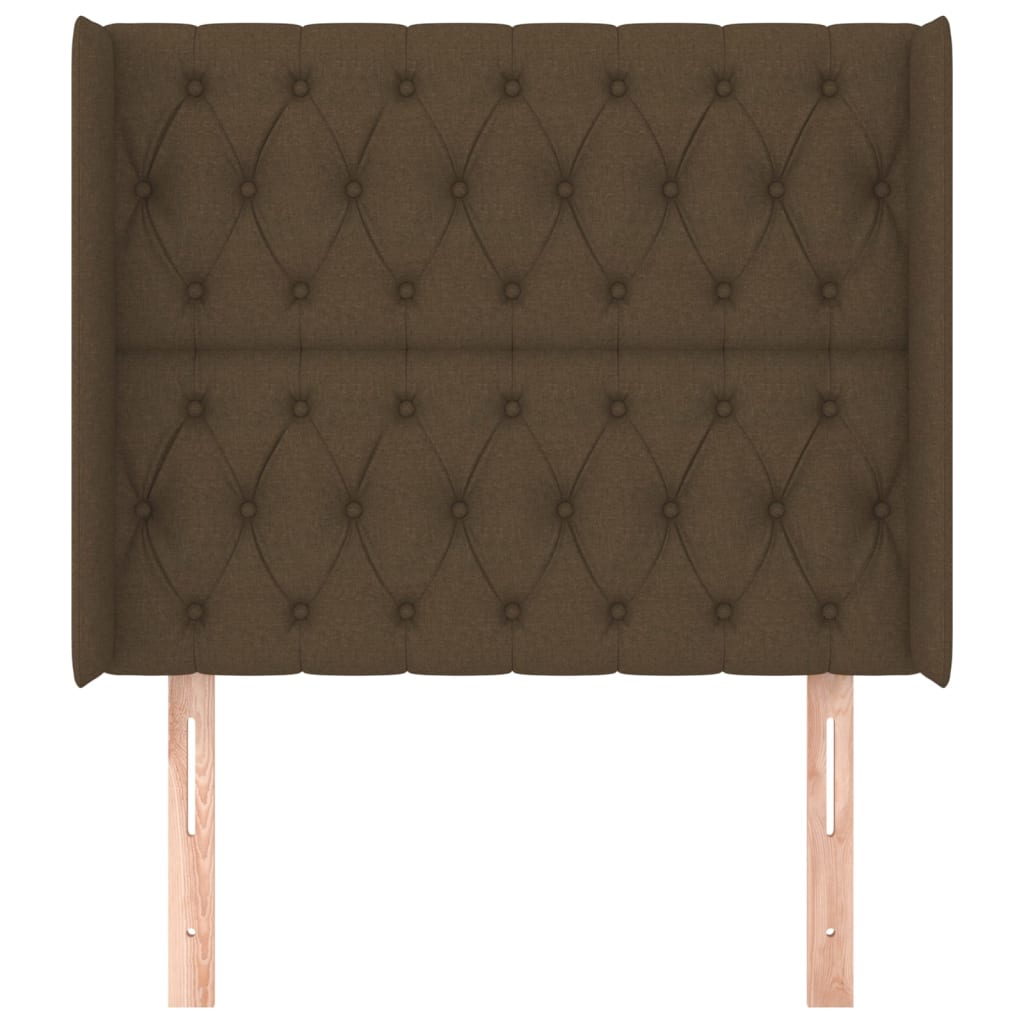 vidaXL Hoofdbord met randen 93x16x118/128 cm stof donkerbruin afbeelding