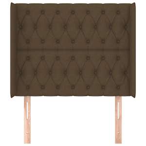 Čelo postele typu ušák tmavě hnědé 93x16x118/128 cm textil - obrázek 3