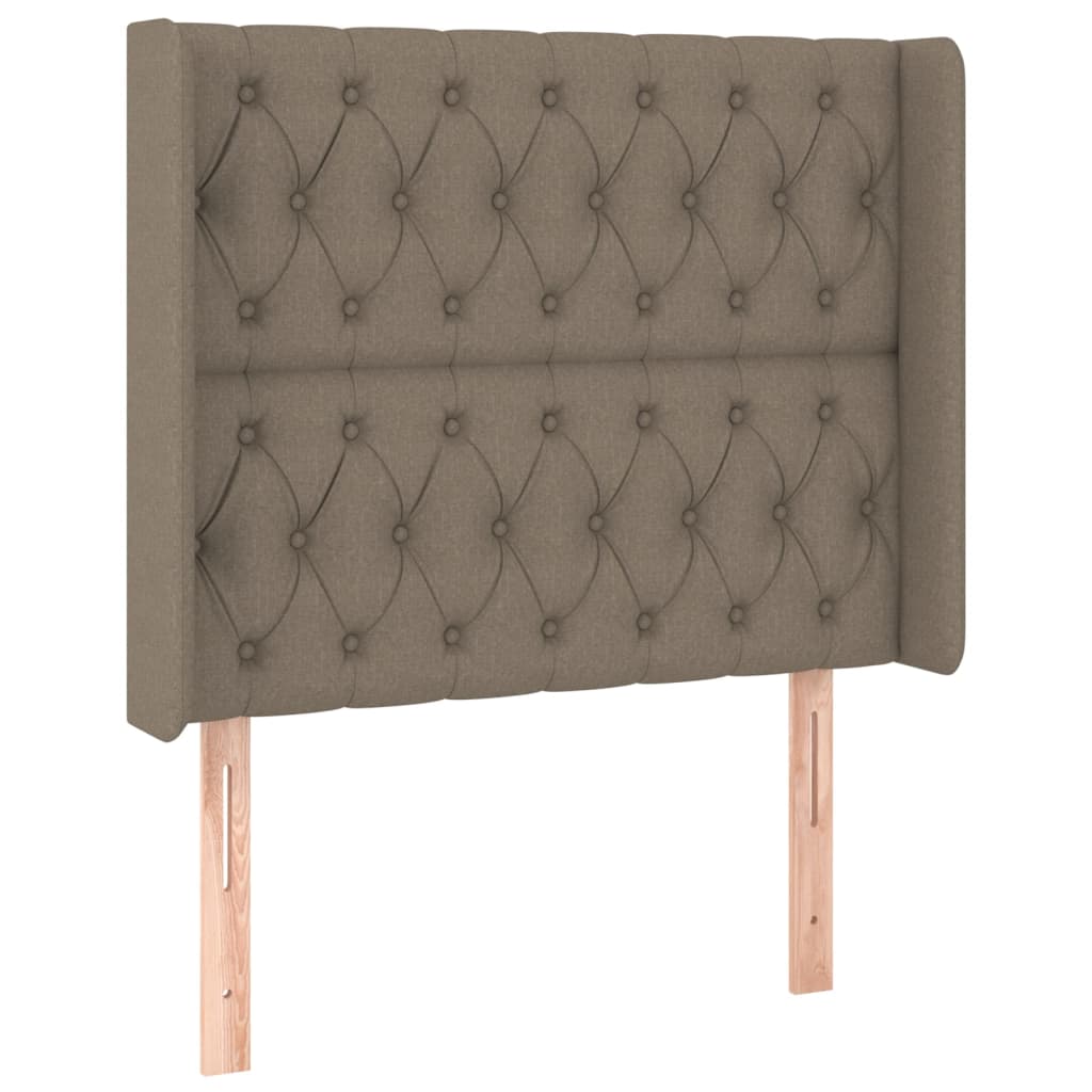 vidaXL Čelo postele typu ušák taupe 93x16x118/128 cm textil