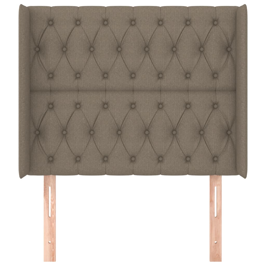 vidaXL Hoofdbord met randen 93x16x118/128 cm stof taupe afbeelding