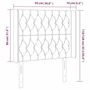 Čelo postele typu ušák krémové 93x16x118/128 cm textil - obrázek 9