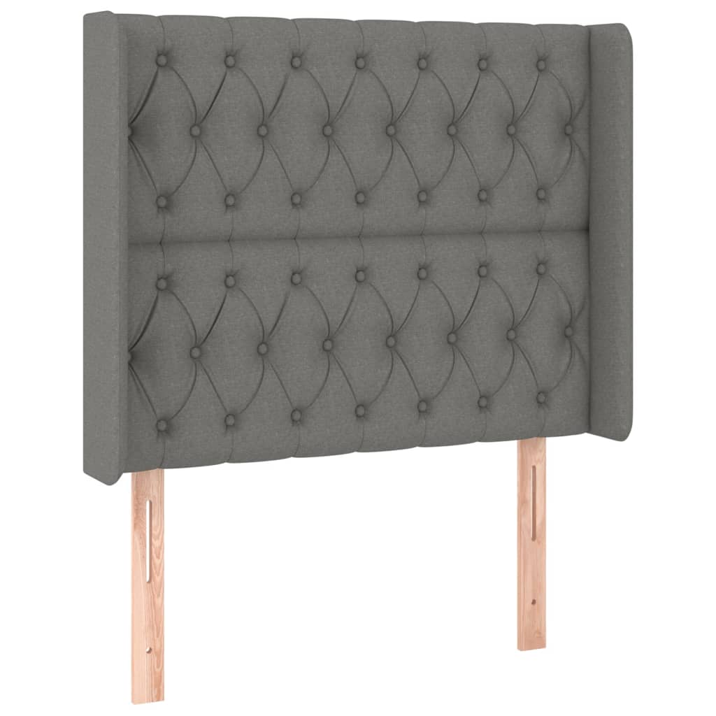 vidaXL ÄŚelo postele typu uĹˇĂˇk tmavÄ› ĹˇedĂ© 103x16x118/128 cm textil