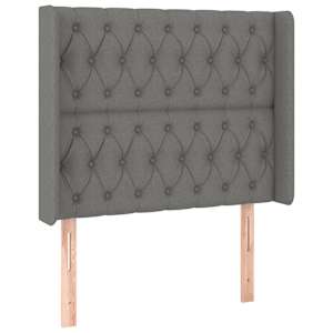 Čelo postele typu ušák tmavě šedé 103x16x118/128 cm textil - obrázek 2