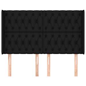 Čelo postele typu ušák černé 147x16x118/128 cm textil - obrázek 3