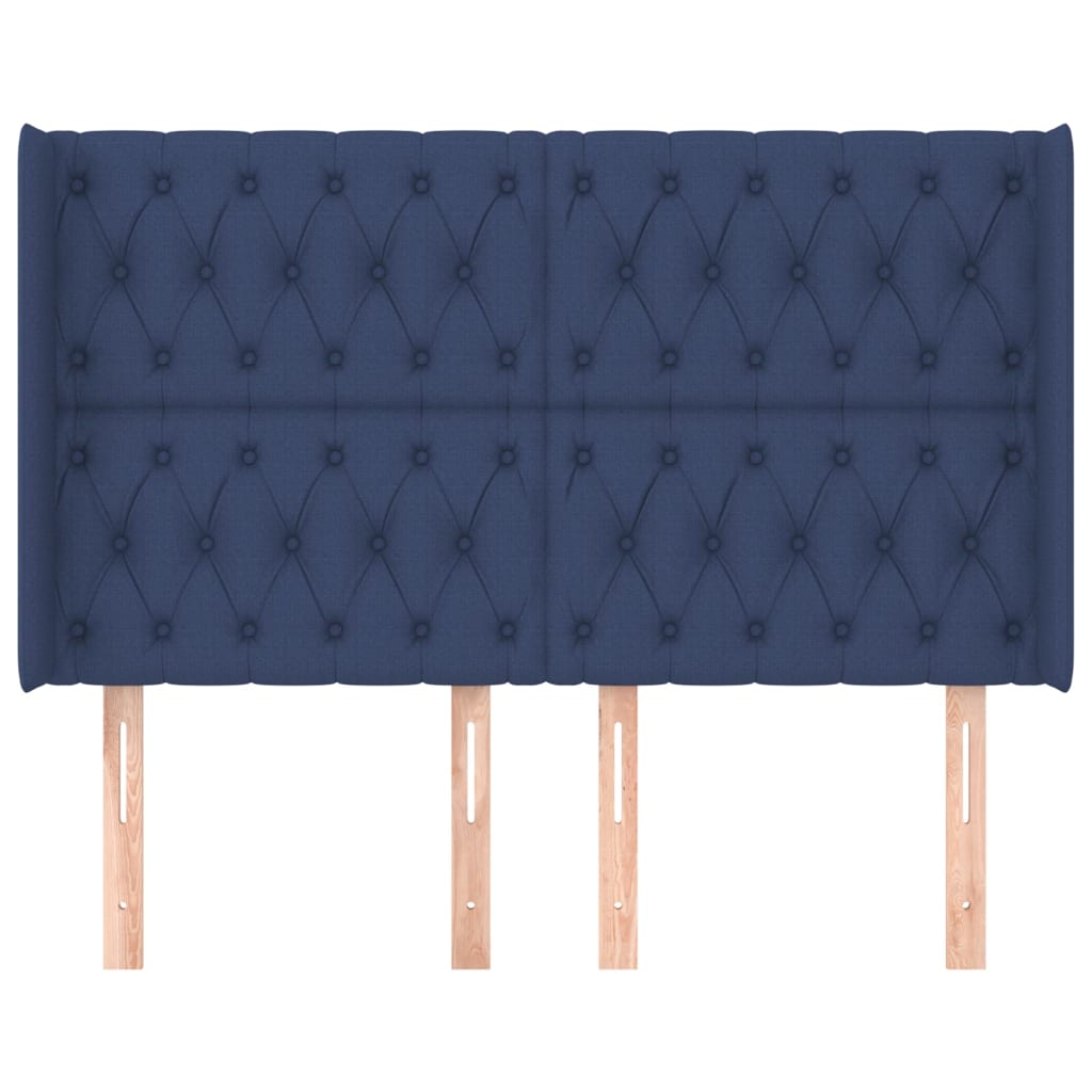 vidaXL Čelo postele so záhybmi modré147x16x118/128 cm látka