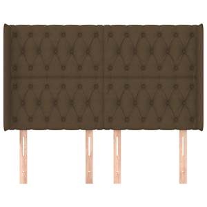 Čelo postele typu ušák tmavě hnědé 163x16x118/128 cm textil - obrázek 3