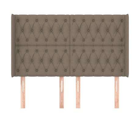 vidaXL Čelo postele typu u&scaron;&aacute;k taupe 163x16x118/128 cm textil
