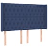 vidaXL voodipeats servadega, sinine, 163x16x118/128 cm, kangas