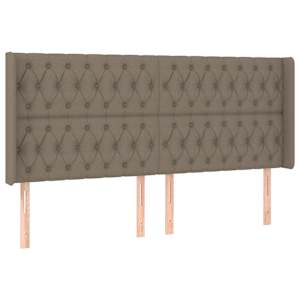 Čelo postele typu ušák taupe 183x16x118/128 cm textil - obrázek 2