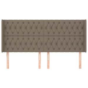 Čelo postele typu ušák taupe 183x16x118/128 cm textil - obrázek 3
