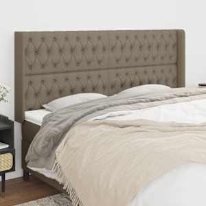 Čelo postele typu ušák taupe 183x16x118/128 cm textil - obrázek 1