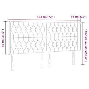 Čelo postele typu ušák modré 183x16x118/128 cm textil - obrázek 9