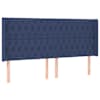 vidaXL voodipeats servadega, sinine, 203x16x118/128 cm, kangas