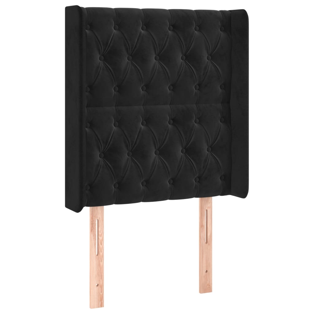 vidaXL Čelo postele typu ušák černé 83x16x118/128 cm samet