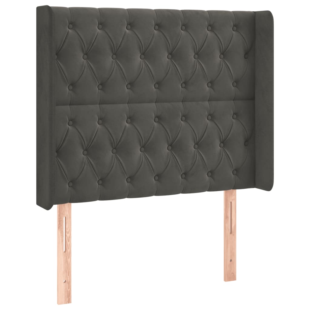 vidaXL ÄŚelo postele typu uĹˇĂˇk tmavÄ› ĹˇedĂ© 93x16x118/128 cm samet
