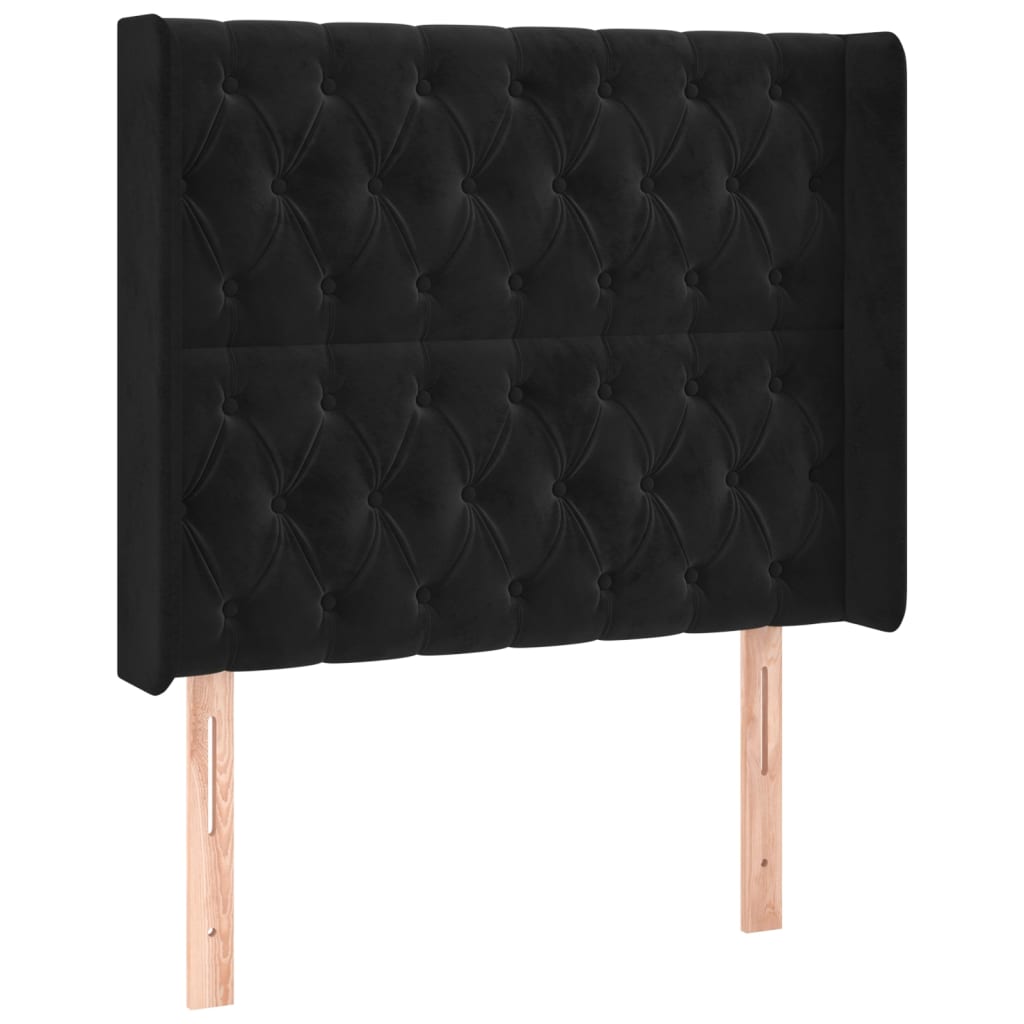 vidaXL Čelo postele typu ušák černé 103x16x118/128 cm samet