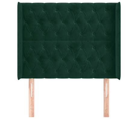 vidaXL Tăblie pat cu aripioare verde &icirc;nchis 103x16x118/128 cm catifea