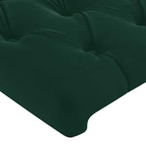 Čelo postele typu ušák tmavě zelená 103x16x118/128 cm samet - obrázek 5