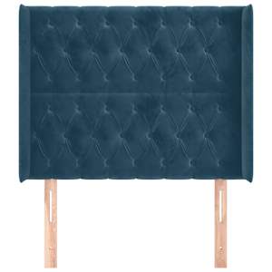 Čelo postele typu ušák tmavě modrá 103x16x118/128 cm samet - obrázek 3