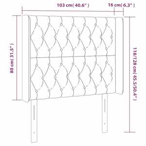 Čelo postele typu ušák tmavě modrá 103x16x118/128 cm samet - obrázek 9