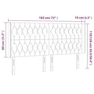 Čelo postele typu ušák světle šedé 183x16x118/128 cm samet - obrázek 9
