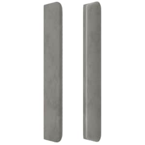 Čelo postele typu ušák světle šedé 203x16x118/128 cm samet - obrázek 4