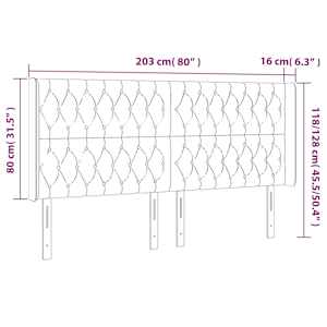 Čelo postele typu ušák tmavě zelená 203x16x118/128 cm samet - obrázek 7