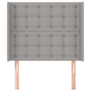 Čelo postele typu ušák světle šedé 83x16x118/128 cm textil - obrázek 3