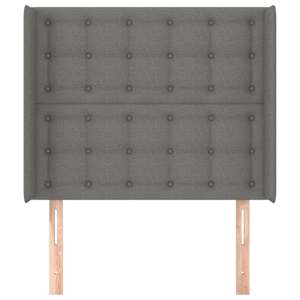 Čelo postele typu ušák tmavě šedé 83x16x118/128 cm textil - obrázek 3