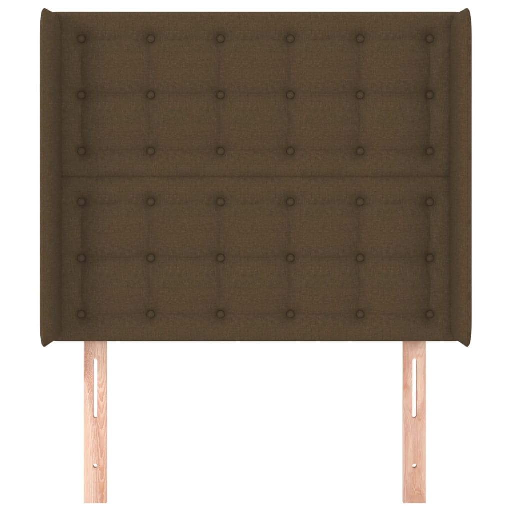 vidaXL Hoofdbord met randen 83x16x118/128 cm stof donkerbruin afbeelding