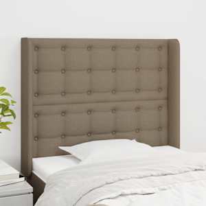 Vzglavje z ušesi taupe 83x16x118/128 cm blago
