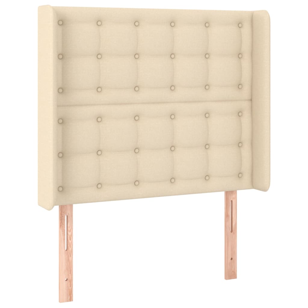 vidaXL ÄŚelo postele typu uĹˇĂˇk krĂ©movĂ© 83x16x118/128 cm textil